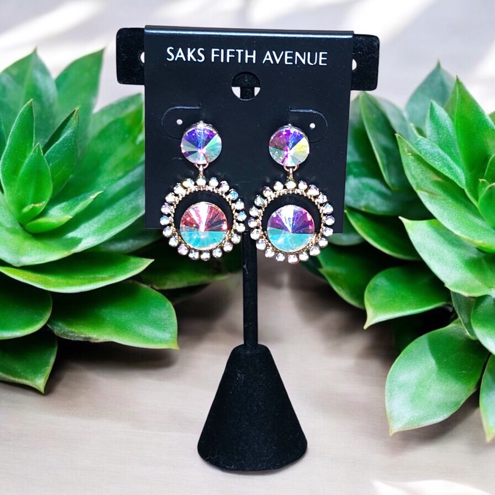 4. Saks Fifth Avenue Iridescent Statement Earrings